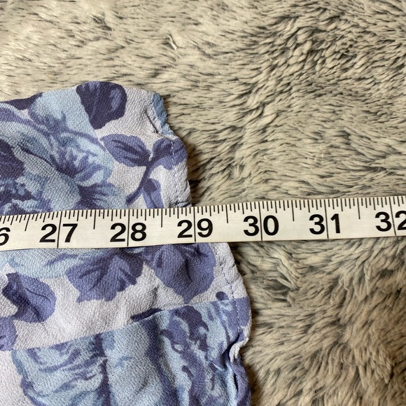 Reformation Blue Floral Off Shoulder Kaia Mini Dress Size 4 - Picture 9 of 10